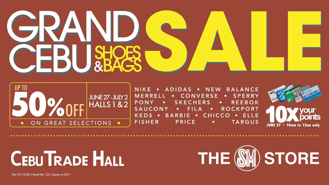Grand Cebu Shoes & Bags Sale at SM City Cebu - June 27 to July 02