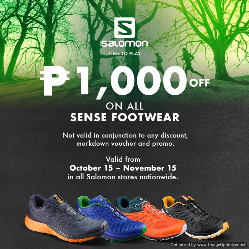 Php1000 OFF on ALL Salomon Sense Footwear Promo Oct 15 to Nov 15