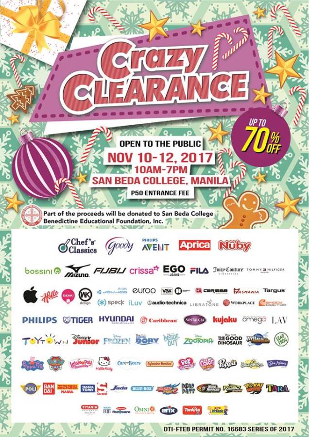 Markdown Mania in Manila - The Crazy Clearance Sale from November 10-12, 2017