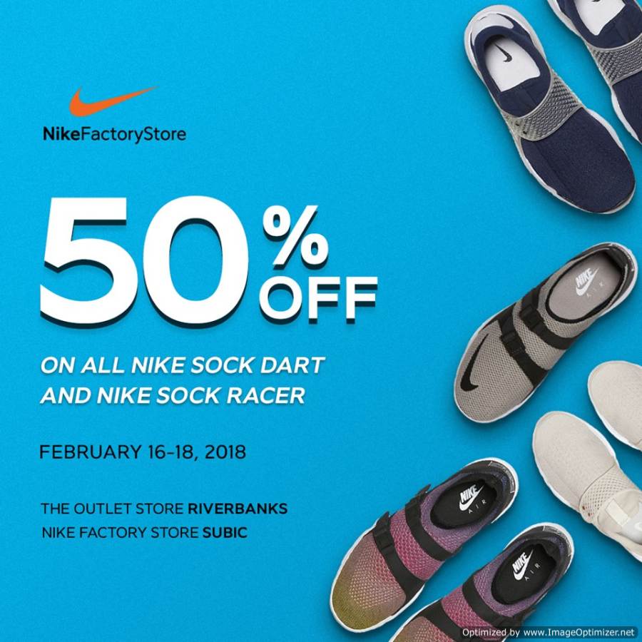 Sneaker Deal up to 50% OFF at Nike Factory Stores in Riverbanks and Subic until Feb. 18, 2018