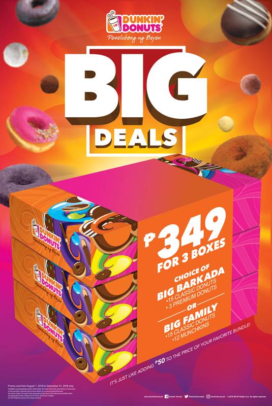 Dunkin' Donuts Big Deals until December 31, 2018 Proud