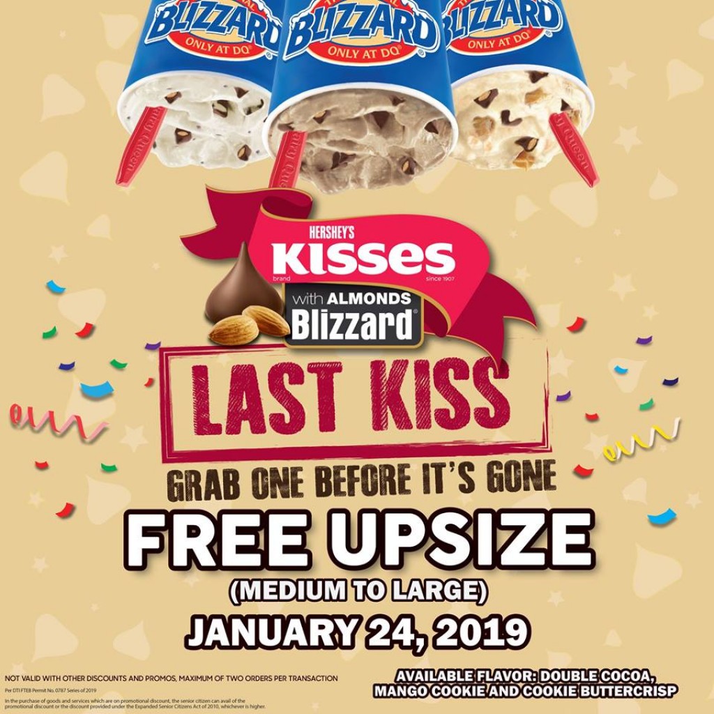 Dairy Queen's FREE Blizzard Upsize Promo Jan. 24, 2019 Proud Kuripot