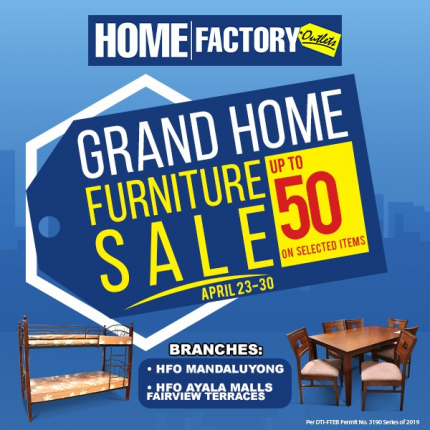 Grand Home Furniture Sale at Home Factory Outlets