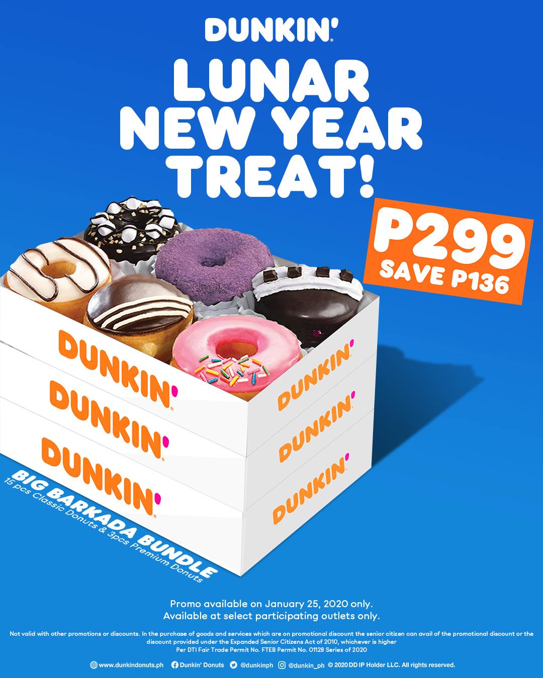 Dunkin' Donuts Lunar New Year Treat Jan. 25, 2020 ONLY
