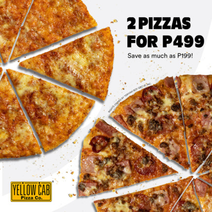 Yellow Cab 2 Pizzas for Php499