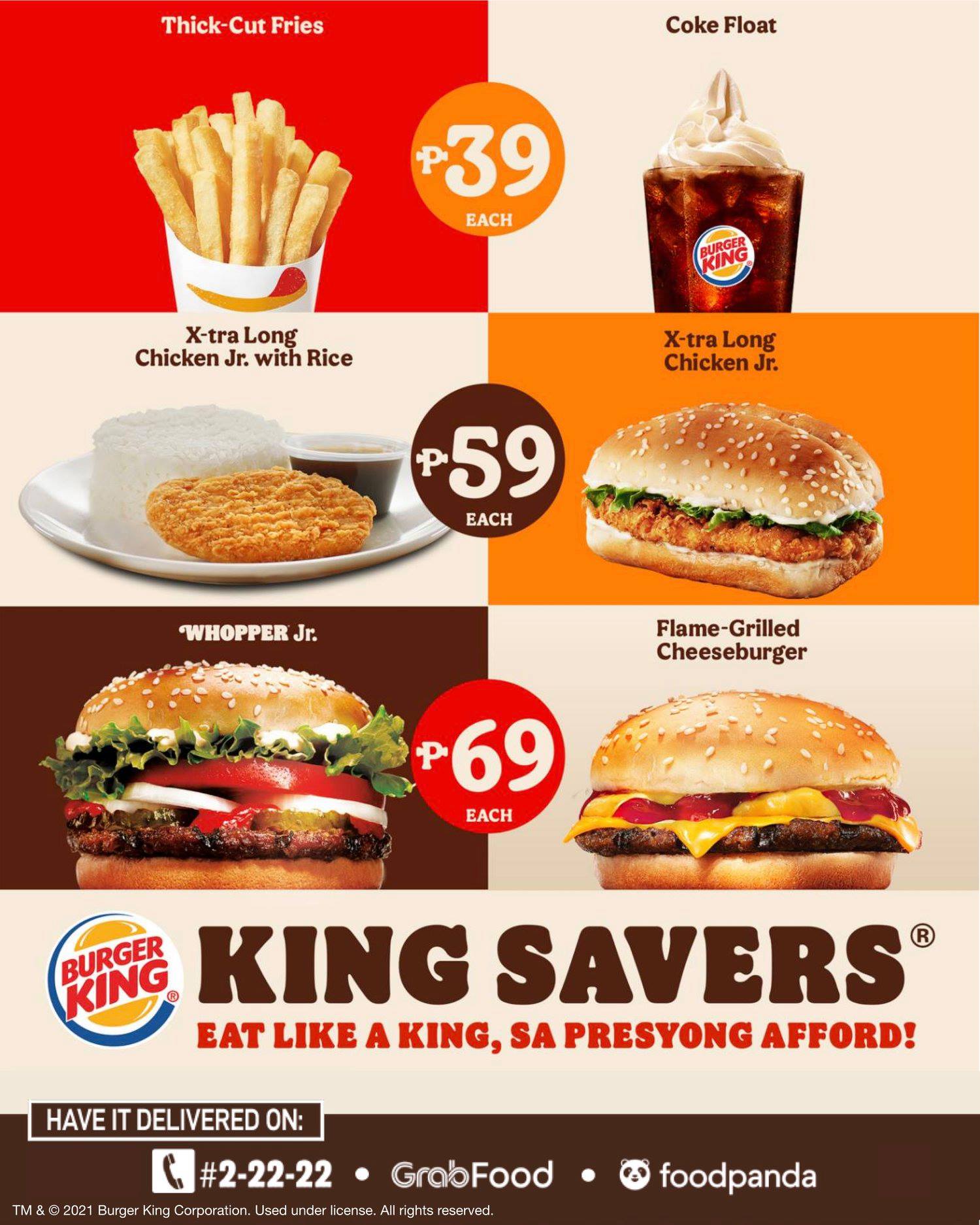 Burger King Treats King Feast and King Savers until Supplies Last!