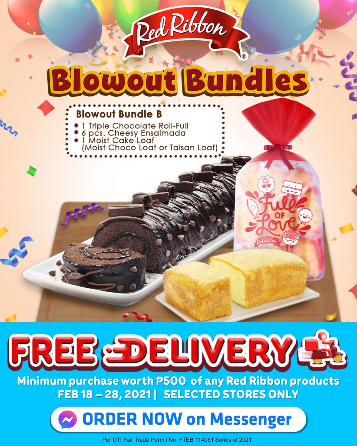 Red Ribbon Payday Cake Promo and Blowout Bundles Feb 28. 2021