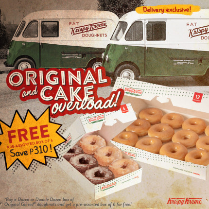 Krispy Kreme Original and Cake Overload Treat