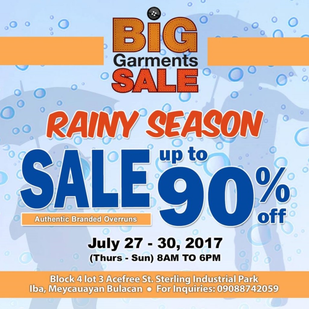 Big Garments Sale - BGS Rainy Season Sale in Bulacan from July 27-30, 2017! Optimized Big Garment Sale Meycauayan Bulacan 1024x1024 1500677040