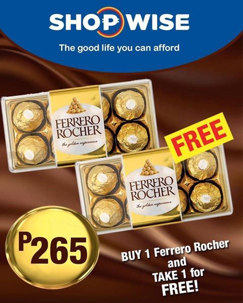 Ferrero Rocher Buy 1 Take 1 FREE at SHOPWISE