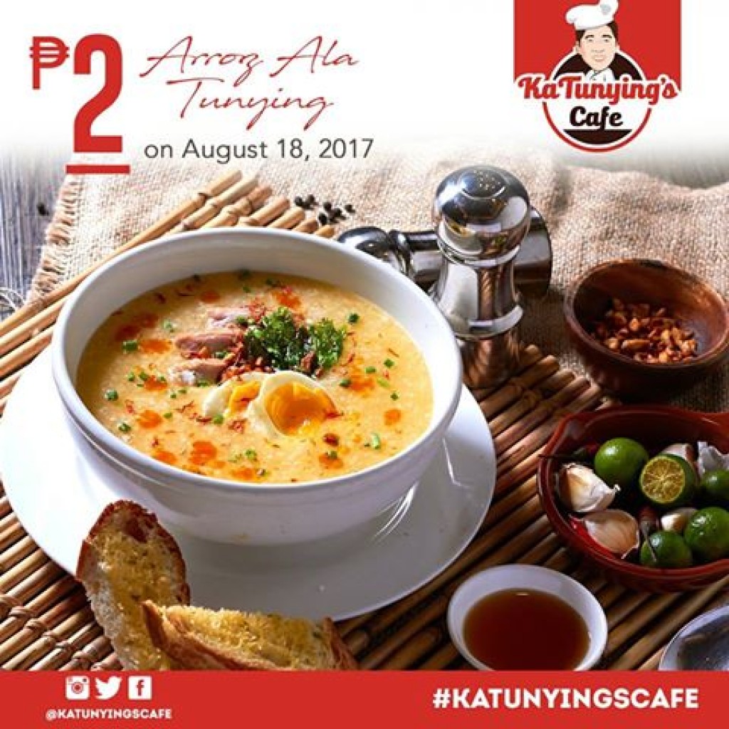 Arroz Ala Tunying 2-Peso Promo at Ka Tunying's Cafe - August 18 Only Arroz Ala Tunying 2-Peso Promo