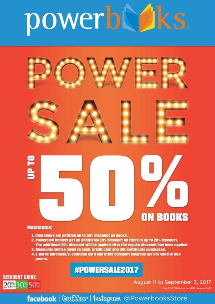 Powerbooks Power Sale Up to 50% OFF until September 3, 2017! Powerbooks Power Sale