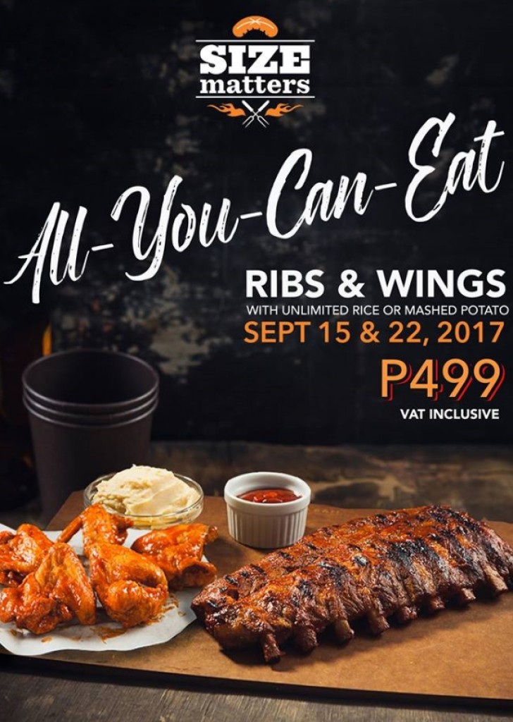 AllYouCanEat Ribs and Buffalo Wings at Size Matters SM City North