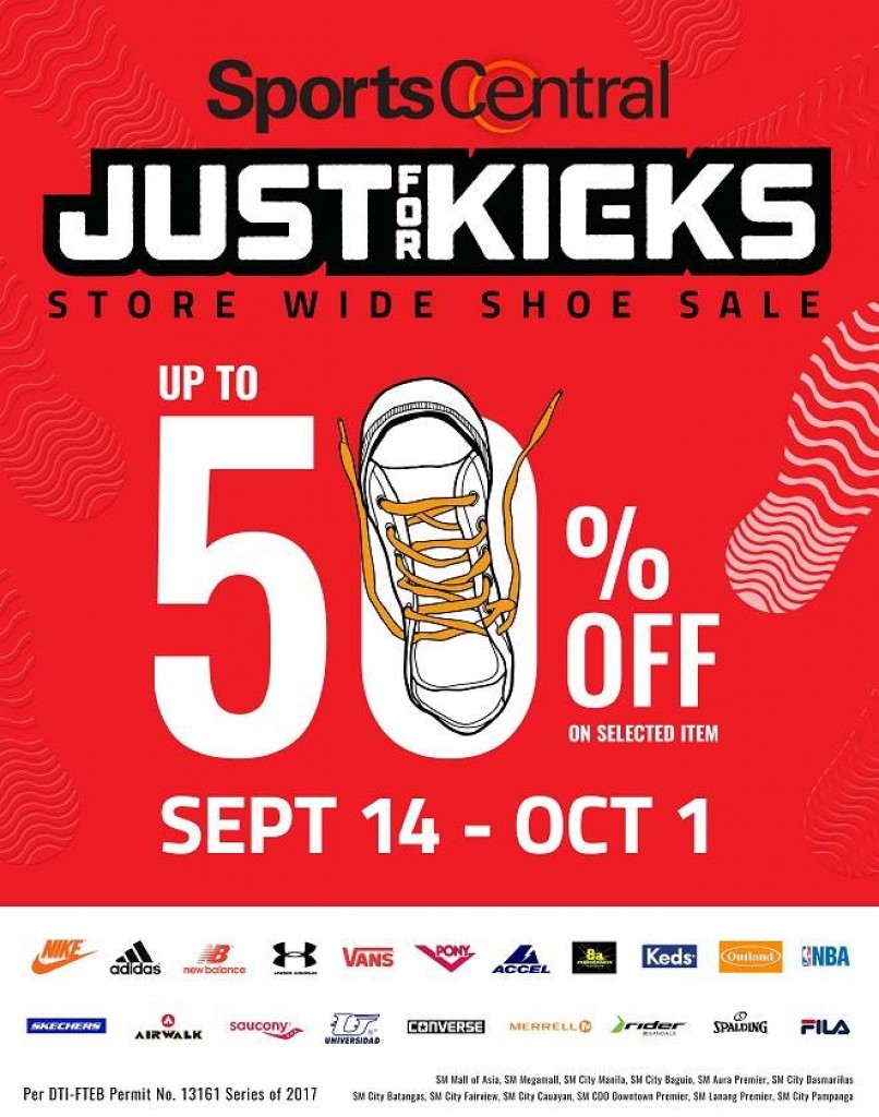 Sports Central JUST for KICKS Store Wide Shoe Sale - Sept 14-Oct 1, 2017 Sports Central JUST for KICKS Store Wide Shoe Sale