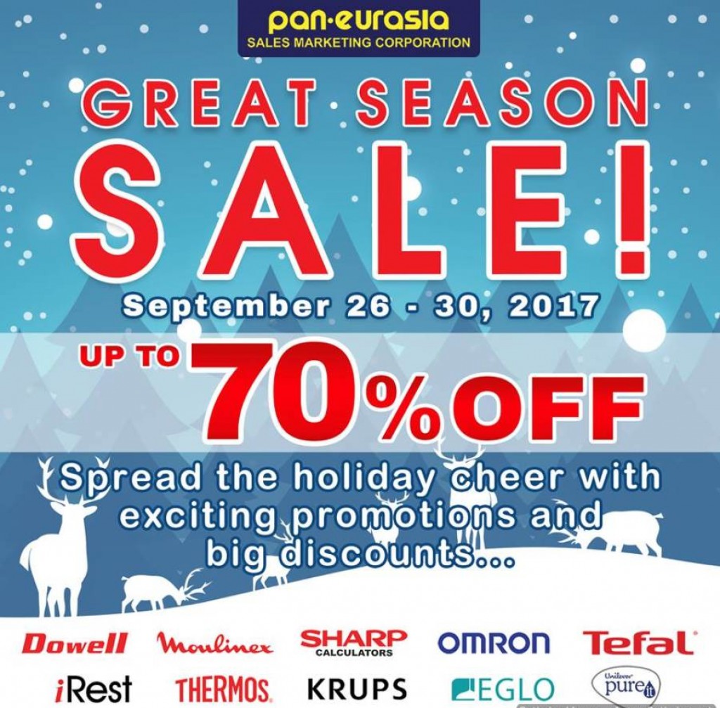 Up to 70% OFF on Dowell, Thermos, Tefal, Krups, Omron, Sharp, and more at the Great Season Warehouse Sale - Sept 26 to 30, 2017 Great Season Warehouse Sale