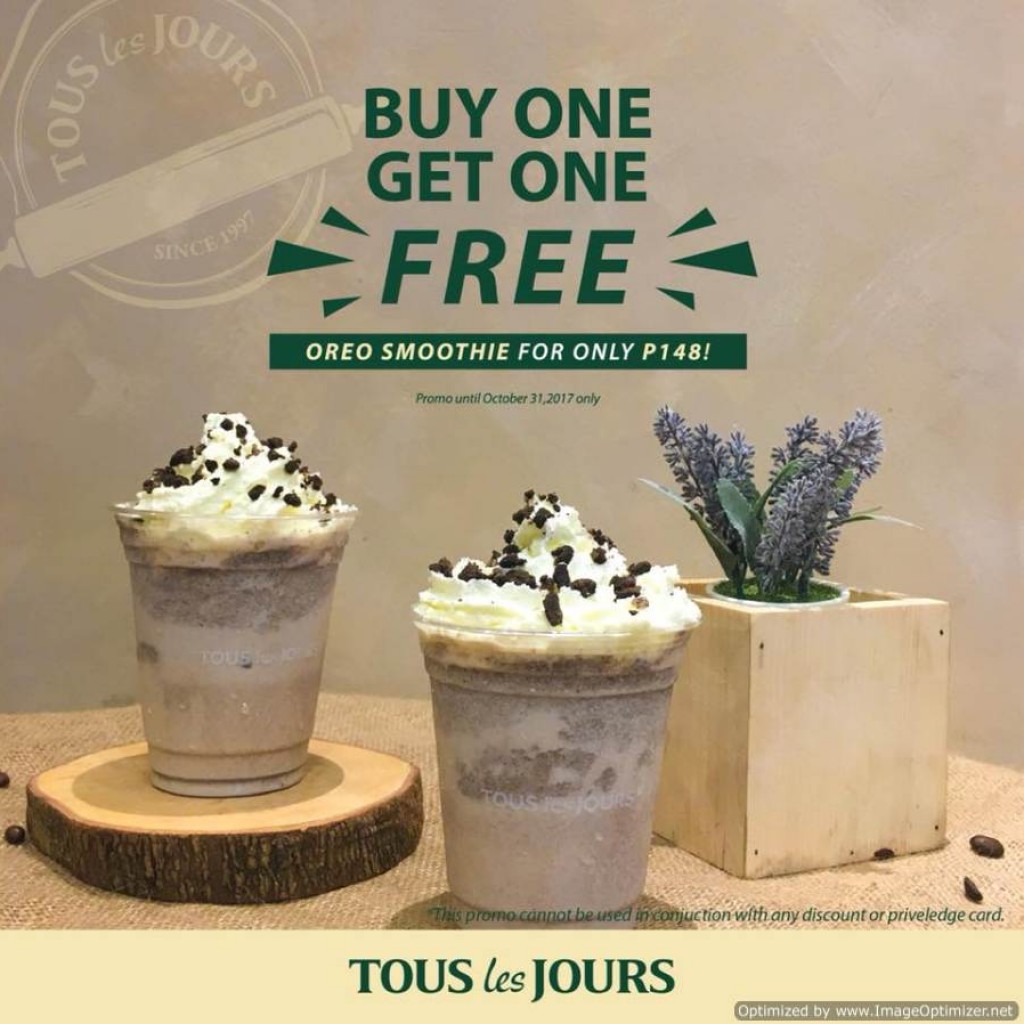 Tous Les Jours Buy 1 Get 1 FREE Oreo Smoothie