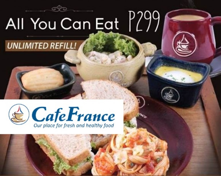 Cafe France All You Can Eat for Php299 Only until December 30, 2017 ...