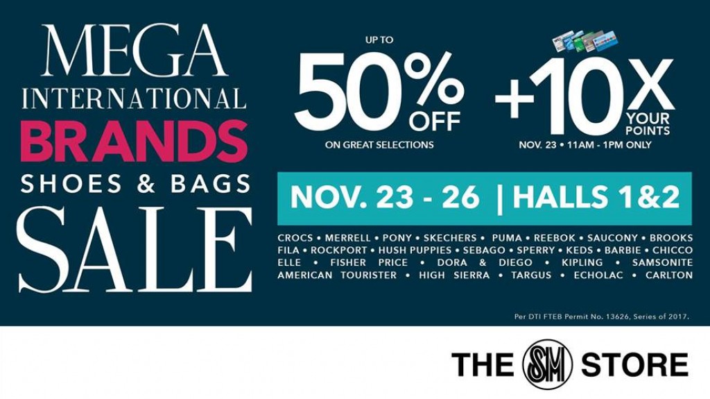 MEGA International Brands Shoes and Bags Sale from Nov 23-26, 2017 MEGA International Brands Shoes and Bags Sale