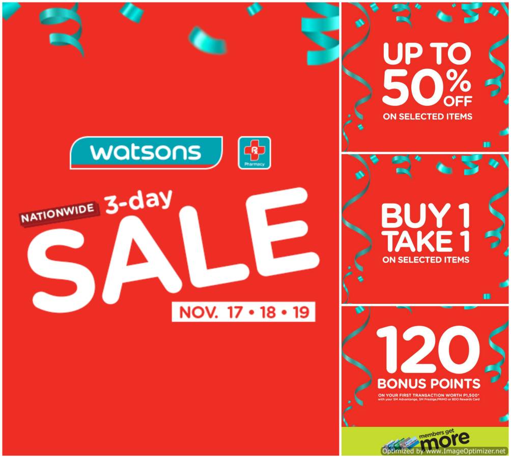 Watsons Nationwide 3-Day Sale