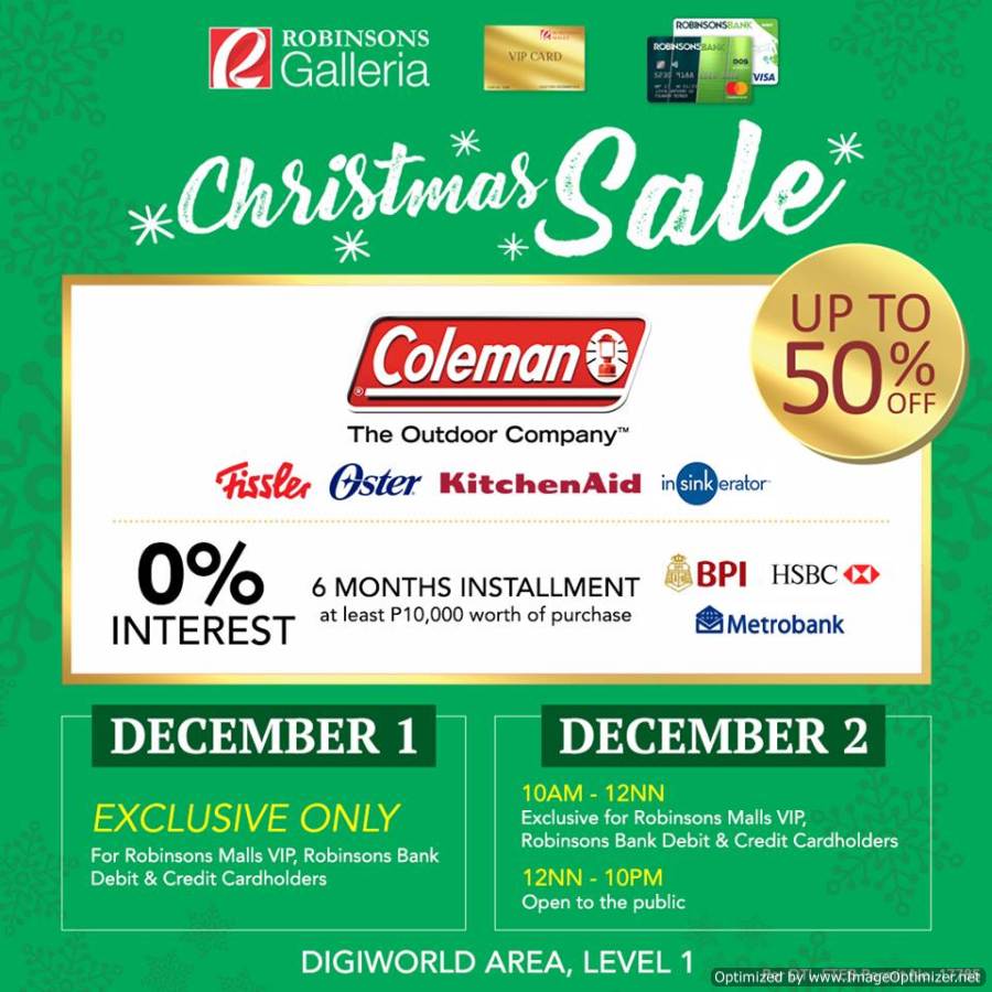 COLEMAN Christmas Sale