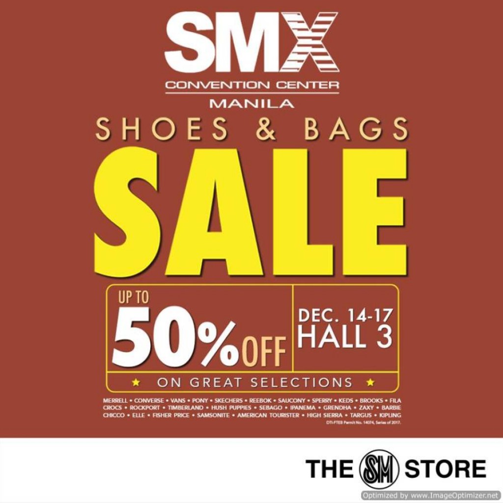 SMX Shoes and Bags Sale from December 14 to 17, 2017 SMX Shoes and Bags Sale