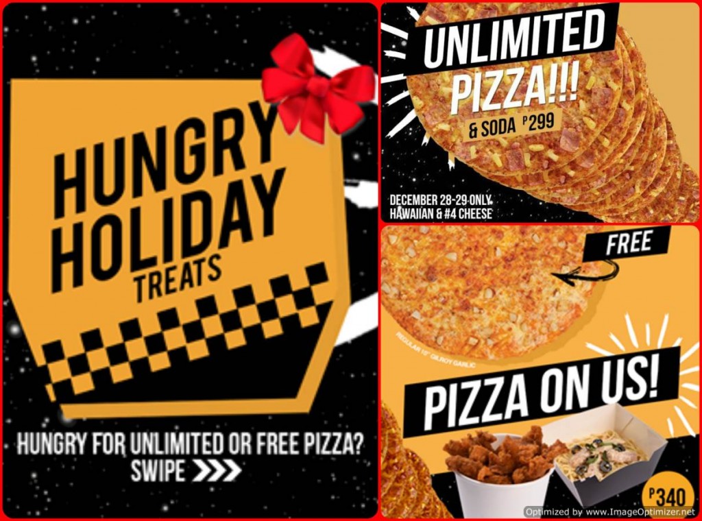 Yellow Cab Pizza's Hungry Holiday Treats - UNLI Pizza and FREE Pizza Promos Yellow Cab Pizza's Hungry Holiday Treats
