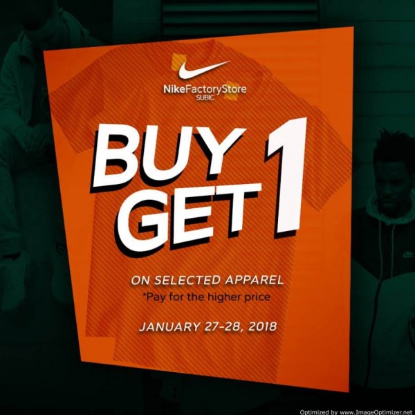 Buy 1 Get 1 FREE at Nike Factory Store Subic – January 27 to 28, 2018 ...