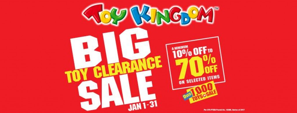 Up to 70% OFF at Toy Kingdom's BIG Toy Clearance Sale until Jan 31, 2018