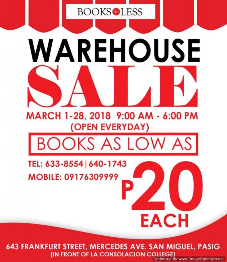 Books as Low as Php20 - BookForLess Warehouse Sale from Mar. 1-28, 2018 BookForLess Warehouse Sale