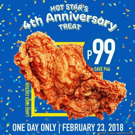 Hot Star Large Fried Chicken 4th Year Anniversary Treat