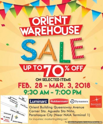 KLG International's Orient Warehouse Sale