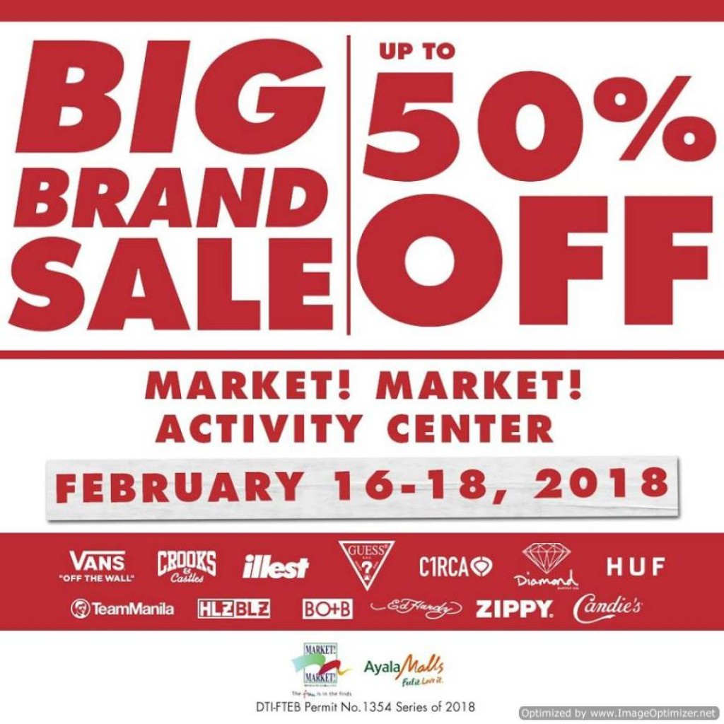 Save Up to 50% on VANS Big Brand Sale in Market Market until Feb. 18, 2018 VANS Big Brand Sale