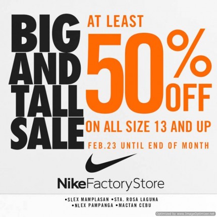 Nike Factory Store's Big and Tall Sale