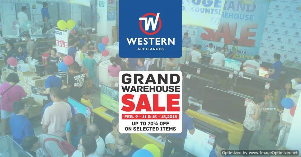 Up to 70% OFF at Western Appliances Grand Warehouse Sale - Feb 9-11 and 15-18, 2018 Western Appliances Grand Warehouse Sale