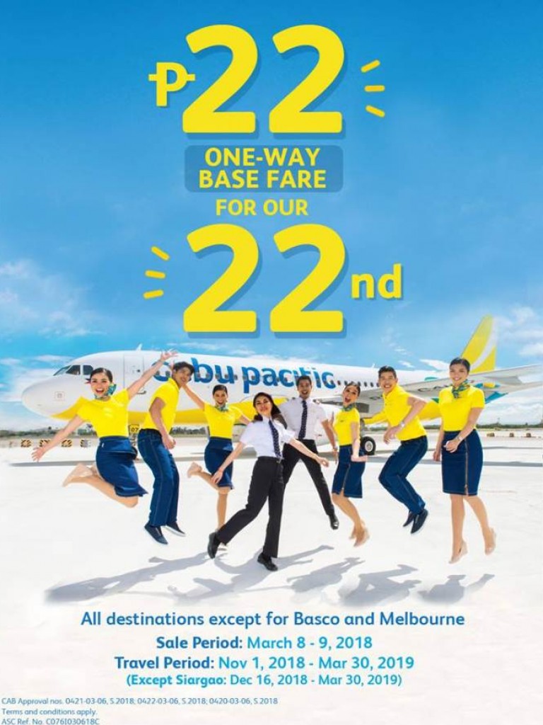 Cebu Pacific 22nd Anniversary Promo