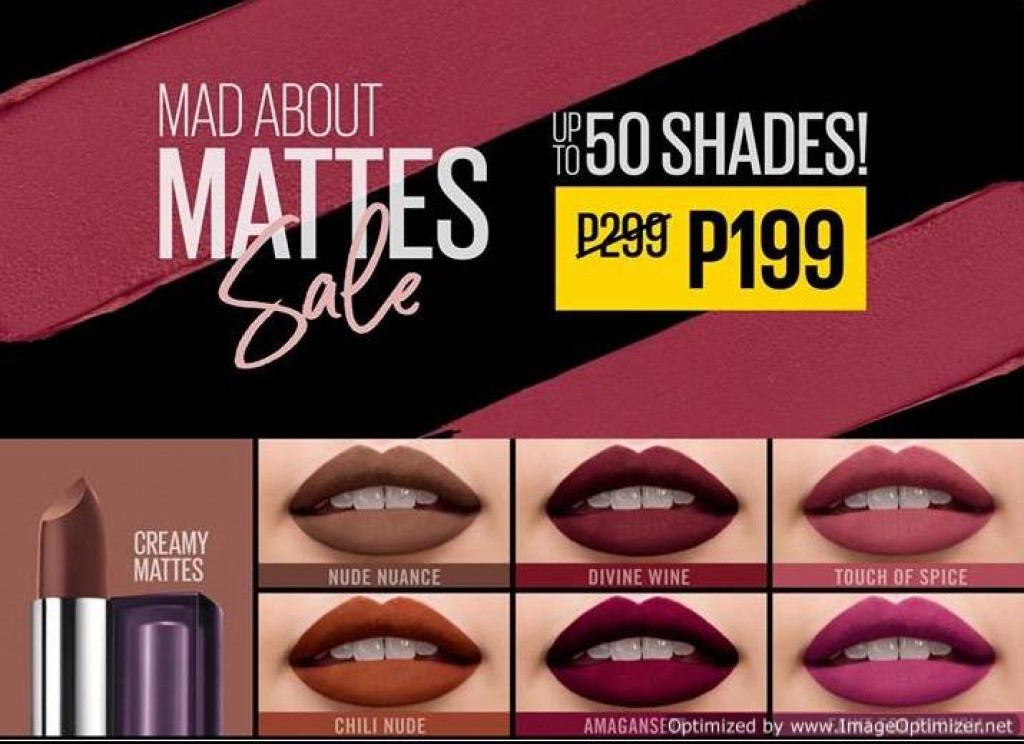 Lippie for P199 at Maybelline's Mad about Mattes Sale until March 18, 2018 Maybelline's Mad about Mattes Sale