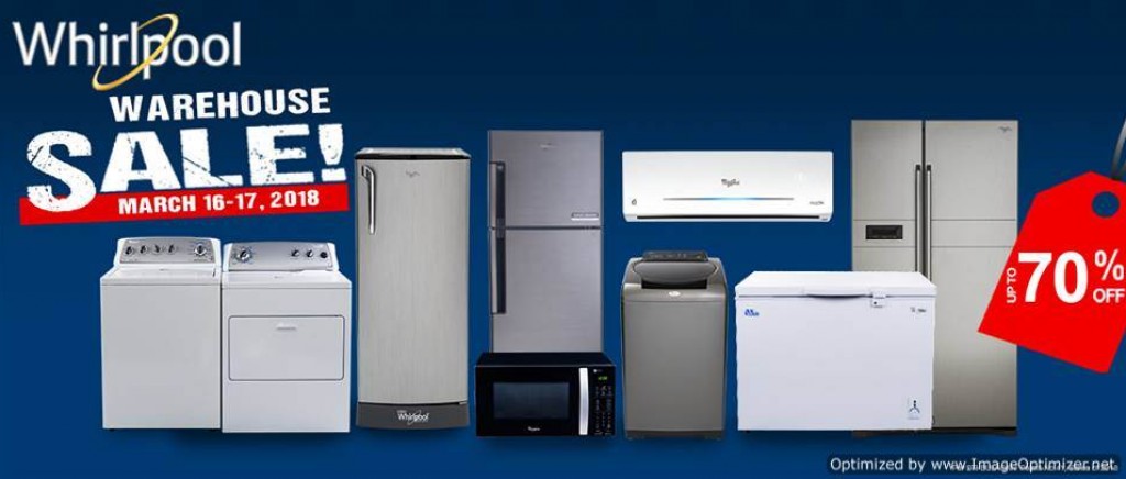 Save up to 70% at Whirlpool Warehouse Sale on March 16 and 17, 2018 Whirlpool Warehouse Sale March Optimized 1024x436 1520446166
