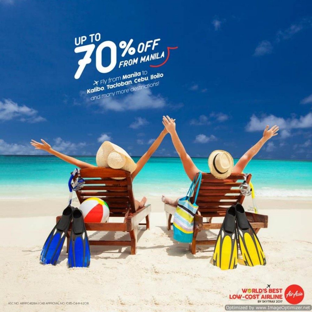 Up to 70% OFF from MANILA to LOCAL Destinations at AirAsia until April 22, 2018 AirAsia