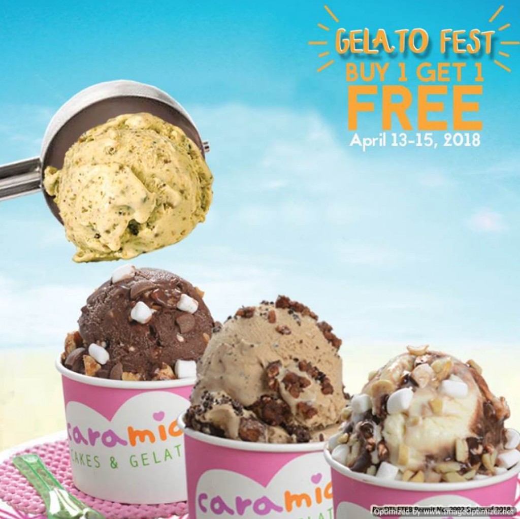 Buy 1 Get 1 Free at the Cara Mia Gelato Fest until April 15, 2018 Gelato Fest