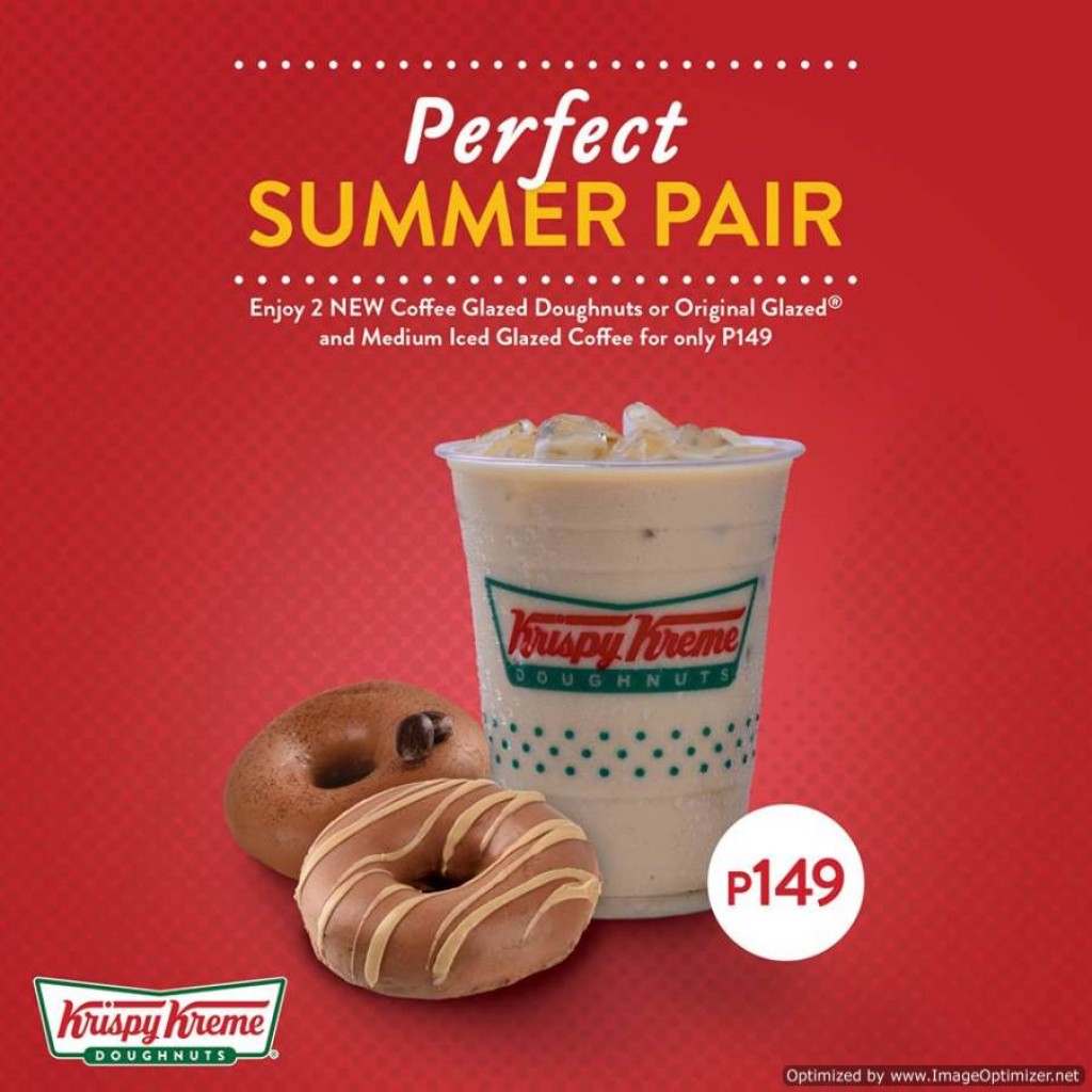 Krispy Kreme's Perfect Summer Pair Promo for Php149 until April 30, 2018 Perfect Summer Pair Promo