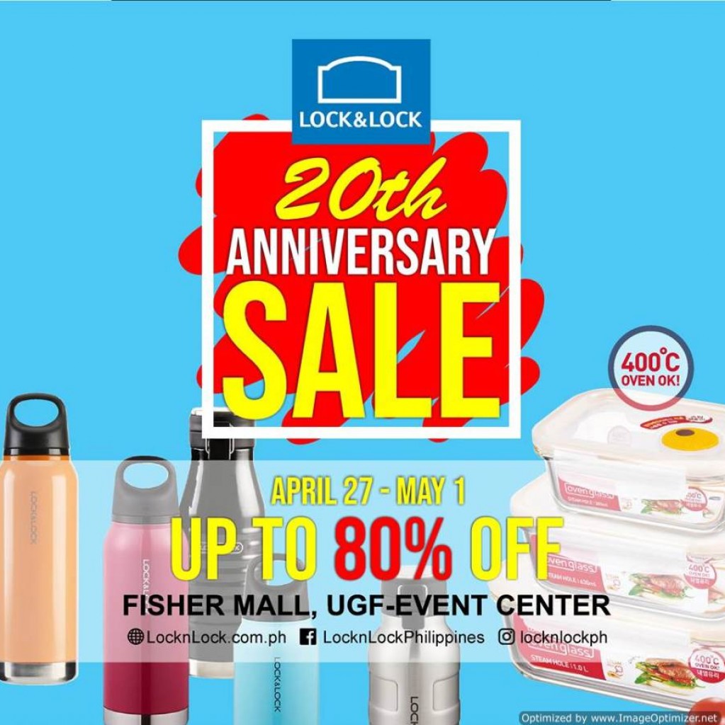 Lock and Lock 20th Anniversary Sale from April 27-May 1, 2018 Lock and Lock 20th Anniversary Sale