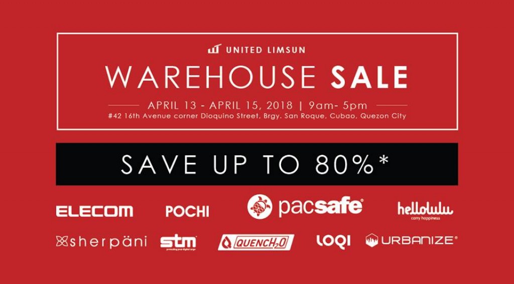 Save up to 80% OFF at United Limsun's Warehouse Sale from April 13 to 15, 2018 United Limsun's Warehouse Sale