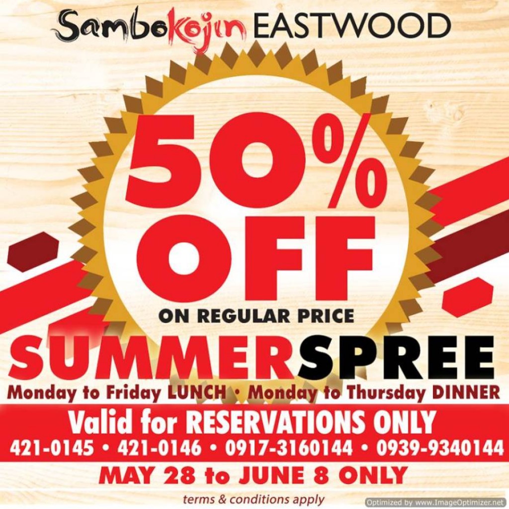 Sambo Kojin Eastwood - 50% Off Summer Spree until June 8, 2018 ONLY 50% Off Summer Spree