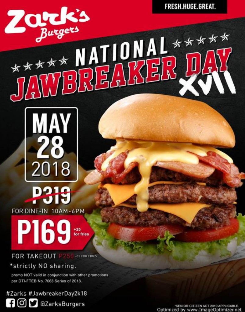 Zark's Burgers National Jawbreaker Day - May 28, 2018 only! National Jawbreaker Day