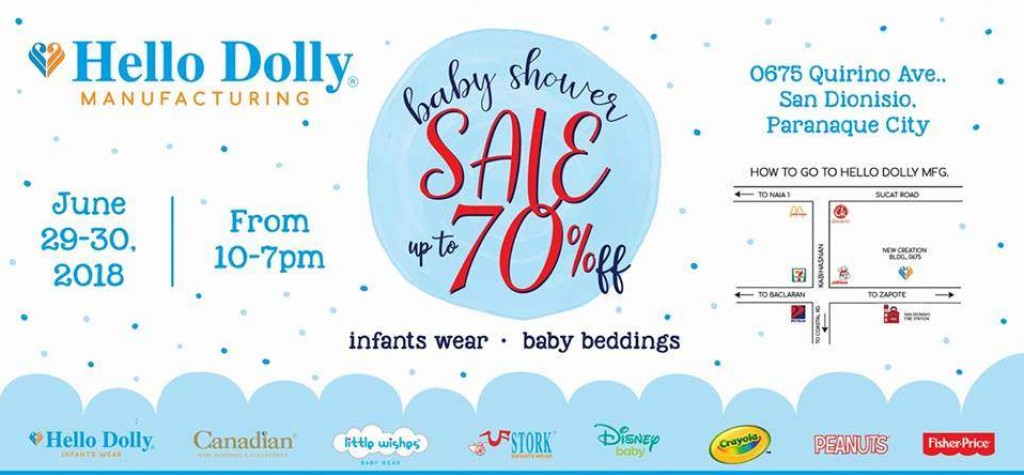 Hello Dolly Infants Wear Baby Shower Sale - Up to 70% OFF on June 29 and 30, 2018 Hello Dolly Infants Wear Baby Shower Sale