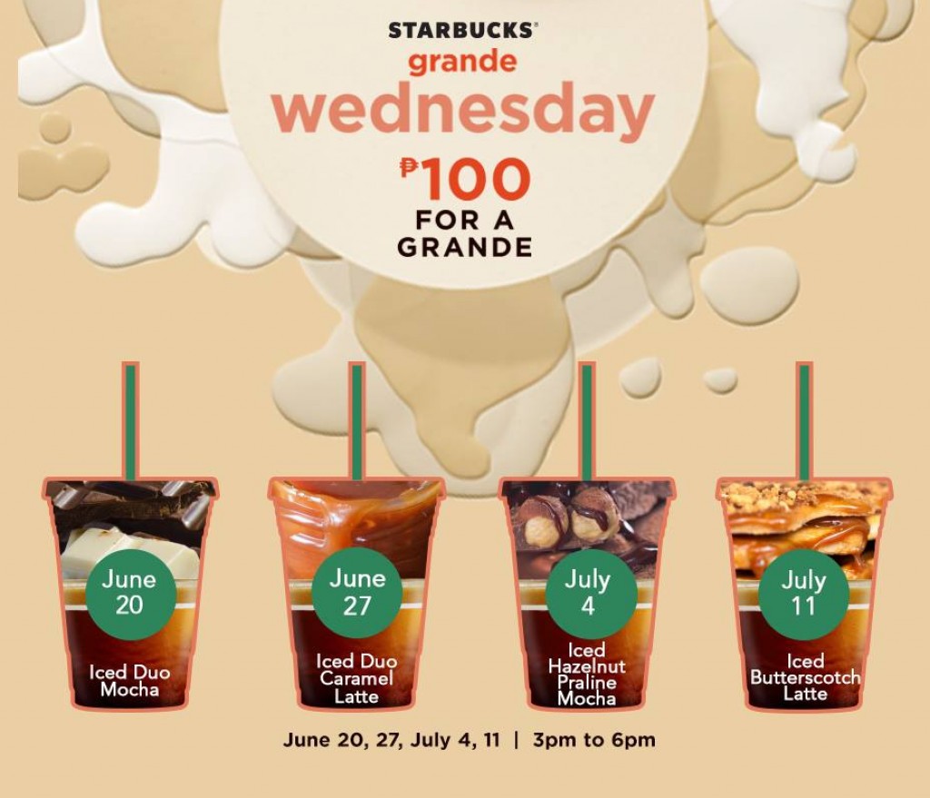 Starbucks ICED ESPRESSO Grande Wednesdays - June 20, 27 and July 4, 11 Only ICED ESPRESSO Grande Wednesdays