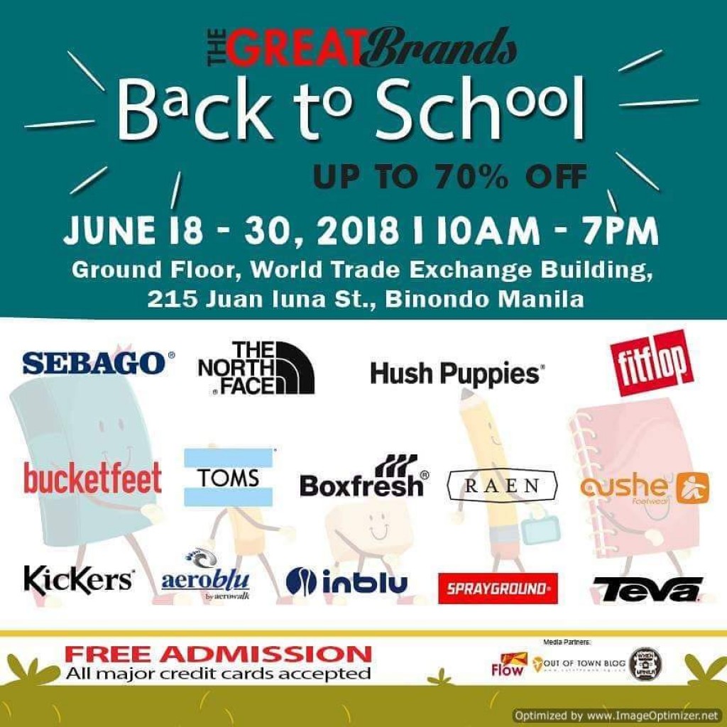The Great Brands Back-to-School Sale Up to 70% OFF until June 30, 2018 The Great Brands Back-to-School Sale