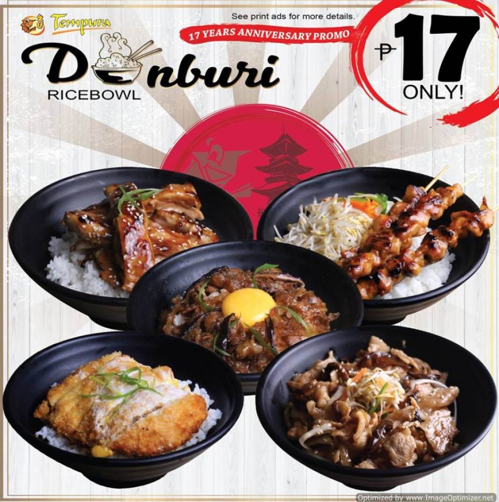 Tempura Grill Anniversary Treat- Donburi Rice Bowl for P17 ONLY! Tempura Grill Anniversary Treat