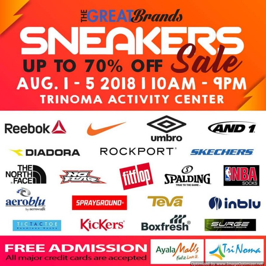The Great Brands Sneakers Sale - August 1 to 5, 2018 The Great Brands Sneakers Sale