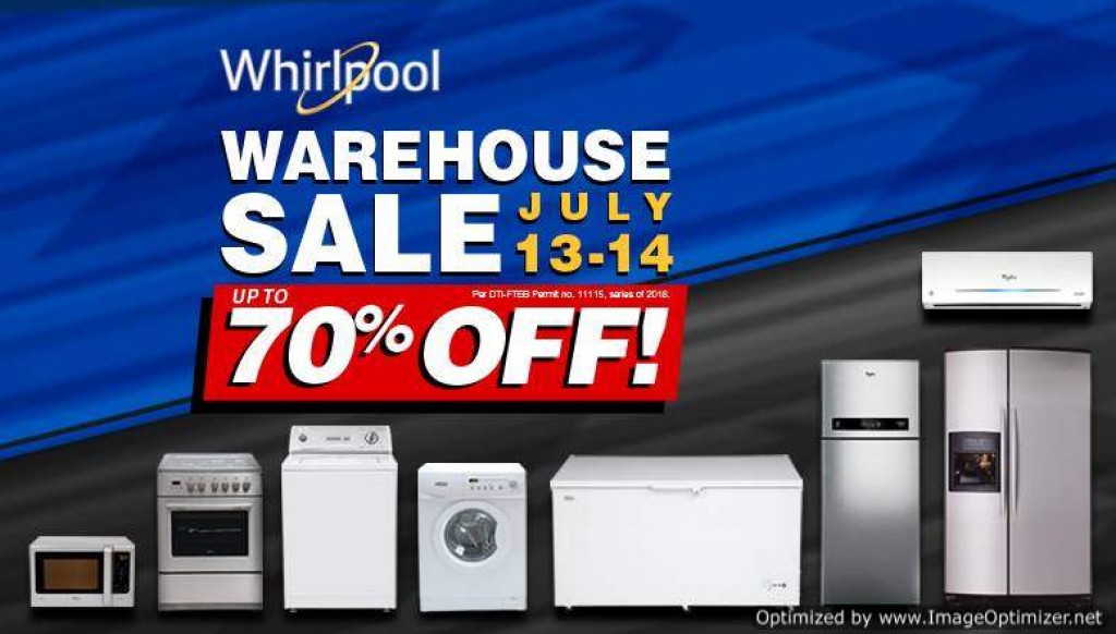 Whirlpool Warehouse Sale 2018 in QC, Cebu and Davao - July 13 and 14, 2018 Whirlpool Warehouse Sale 2018